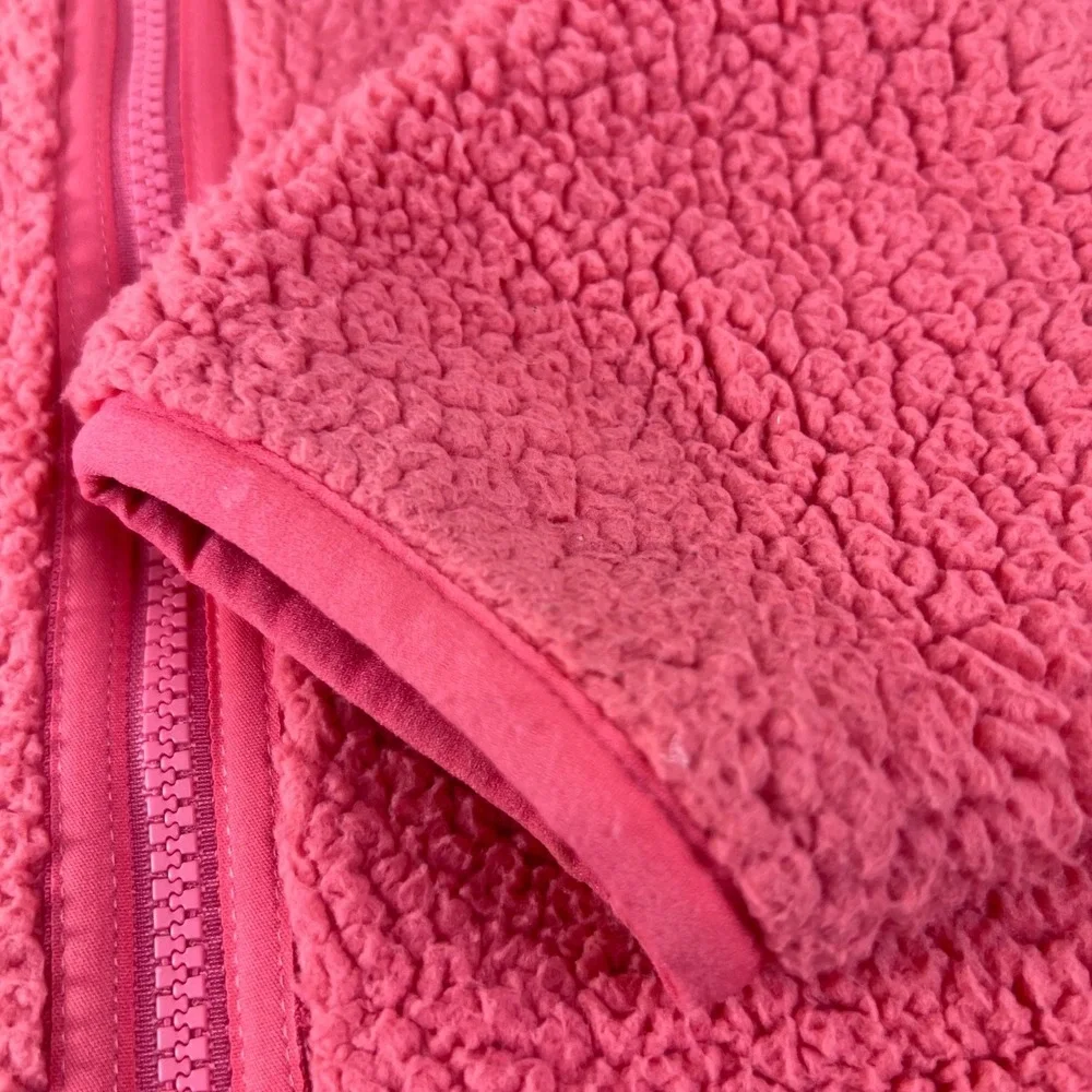 Columbia Coral Pink Fuzzy Fleece Jacket XL Full‎ Zip Girls Outdoor, Cozy READ